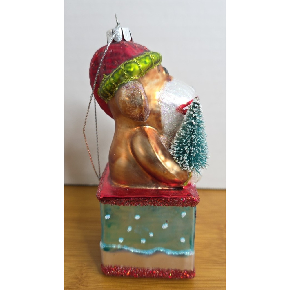 Kurt Adler‎ Sock Monkey Jack in the Box Christmas Ornament Blown Glass 6" Tall - Picture 4 of 7